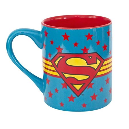 SILVER BUFFALO 14 oz Superman Stars Logo Wrap Ceramic Mug SI570307